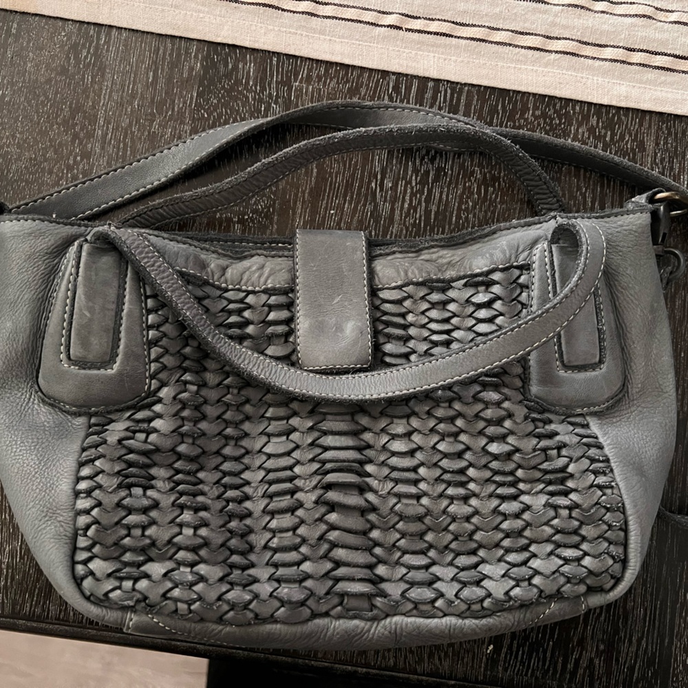 Sundance- Gray Woven Leather Handbag